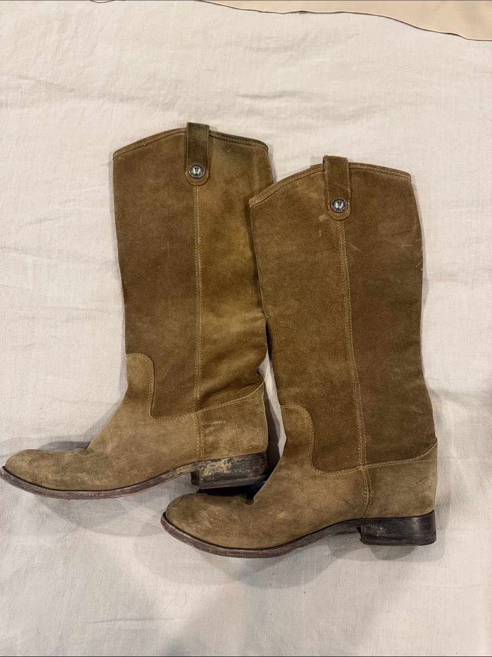 FRYE AND CO. Brown Suede Lace-Up Mid-Calf Boots
